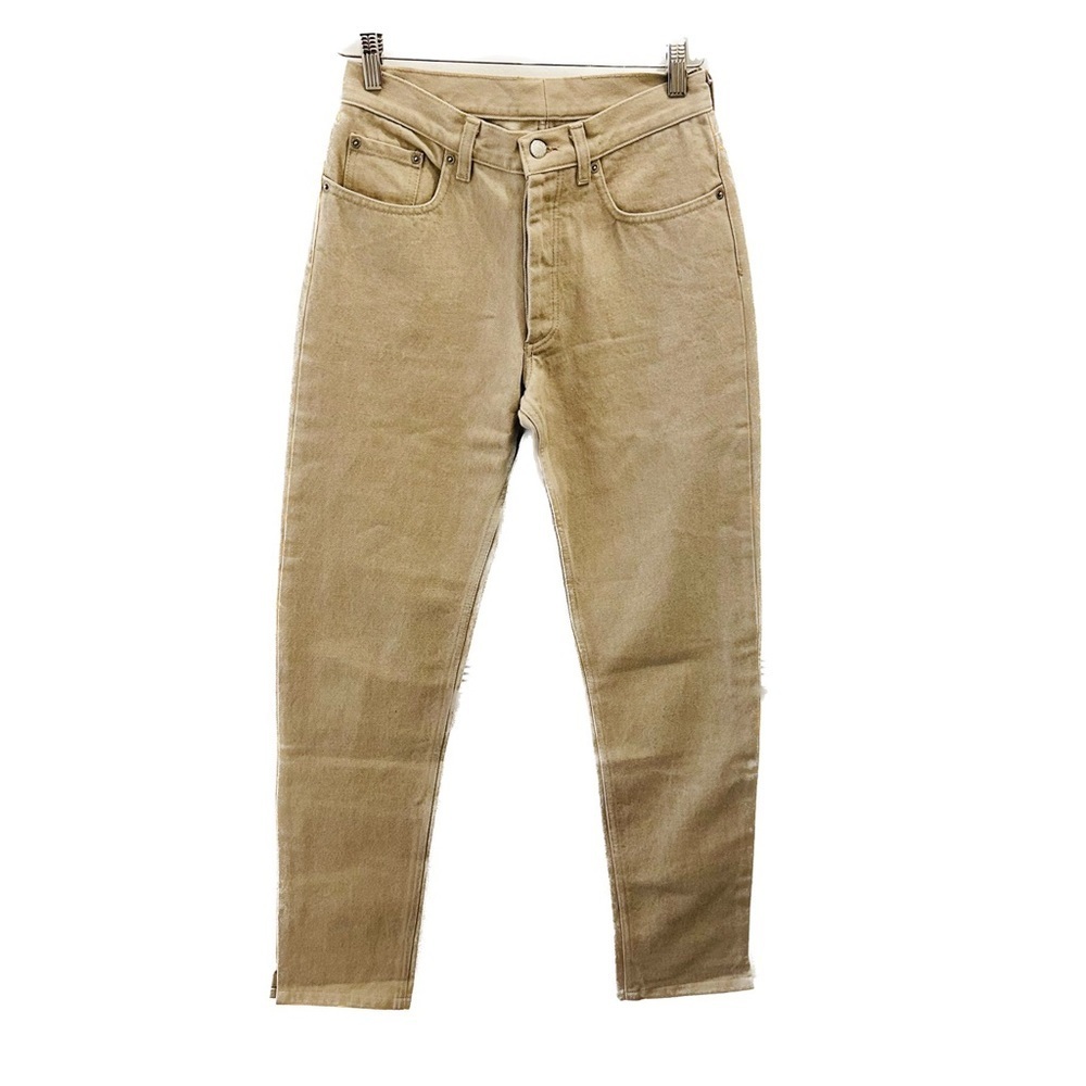 Helmut Lang 1990s Tan Jeans 28 Classic Cut Raw Denim